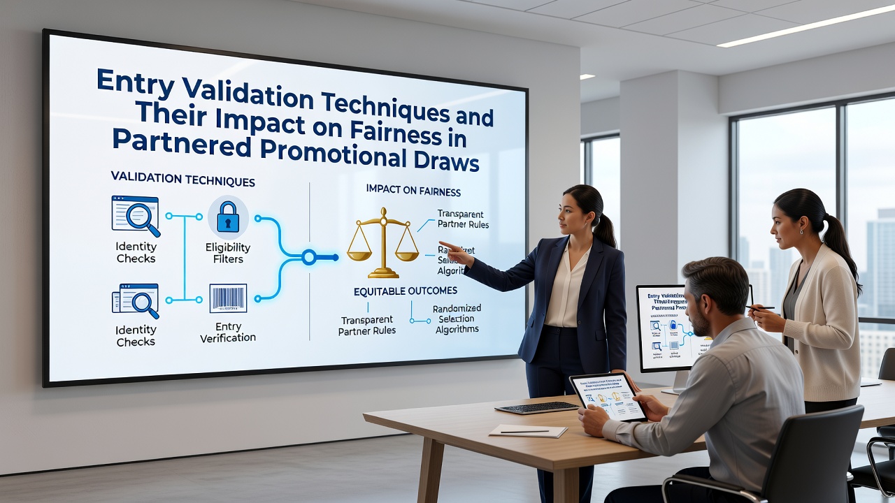Entry validation systems processing multiple promotional draw submissions across partner networks