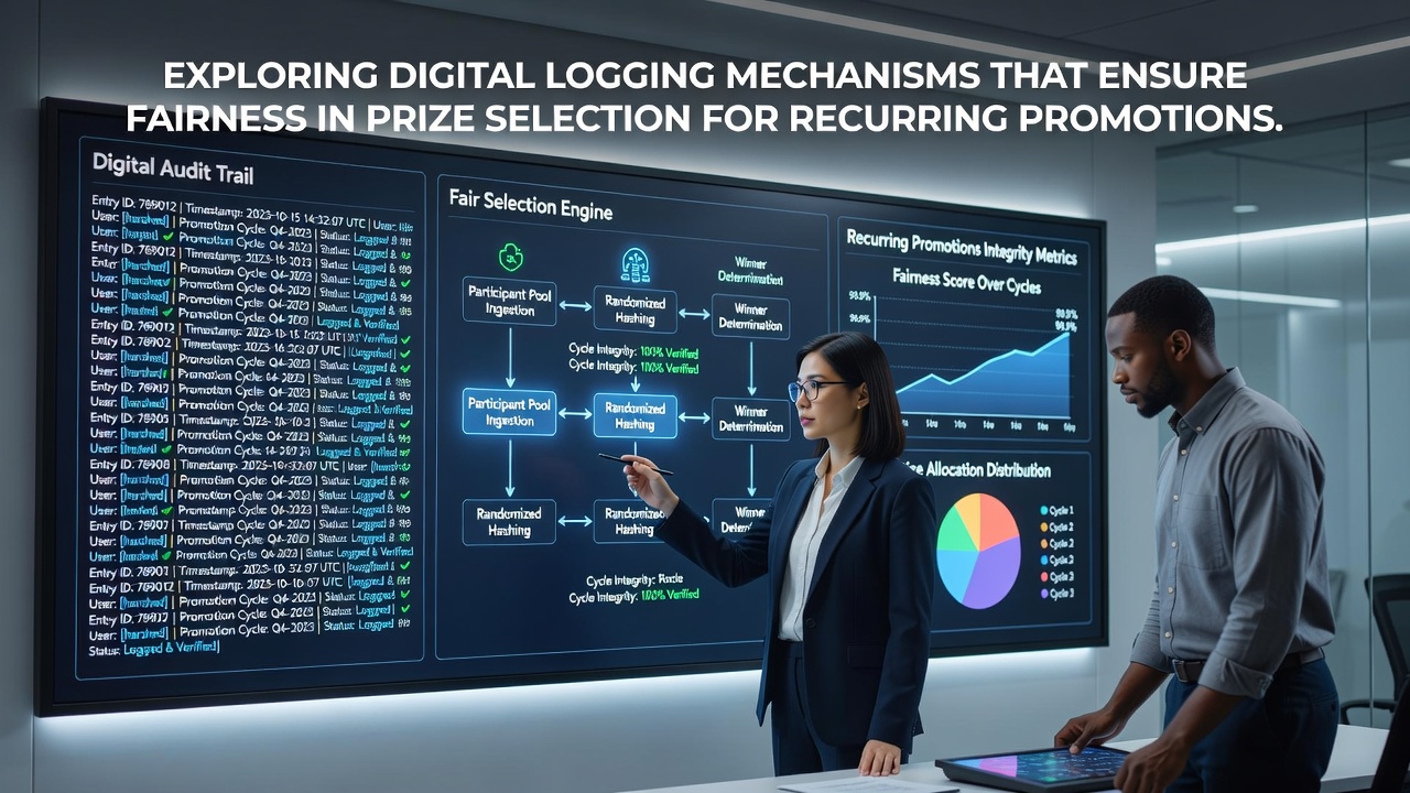 Digital logging interface displaying timestamped entries and audit trails for recurring promotions