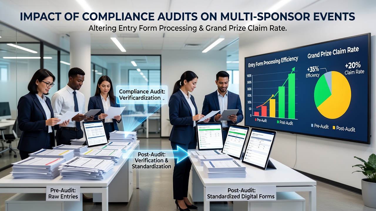 Participants submitting required documentation for grand prize claims following compliance review in a multi-sponsor sweepstakes